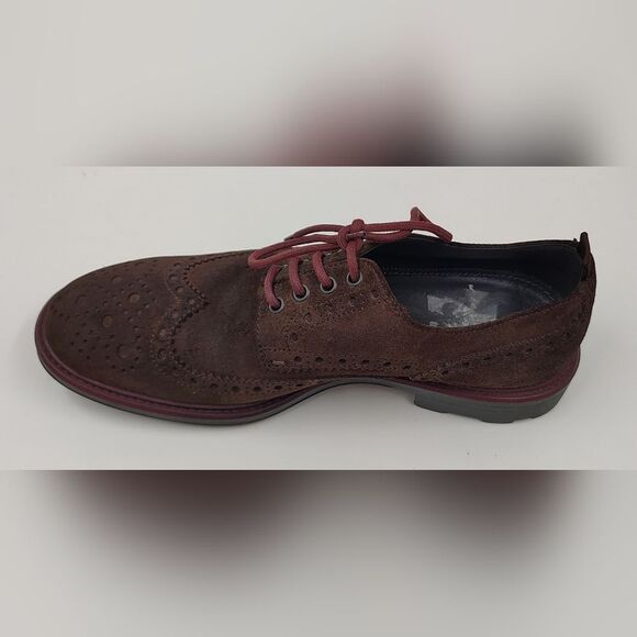 Hugo Boss Oxford Bokio Wingtip Men's Brown Suede Brogue Shoes Sz 41 - Picture 3 of 16
